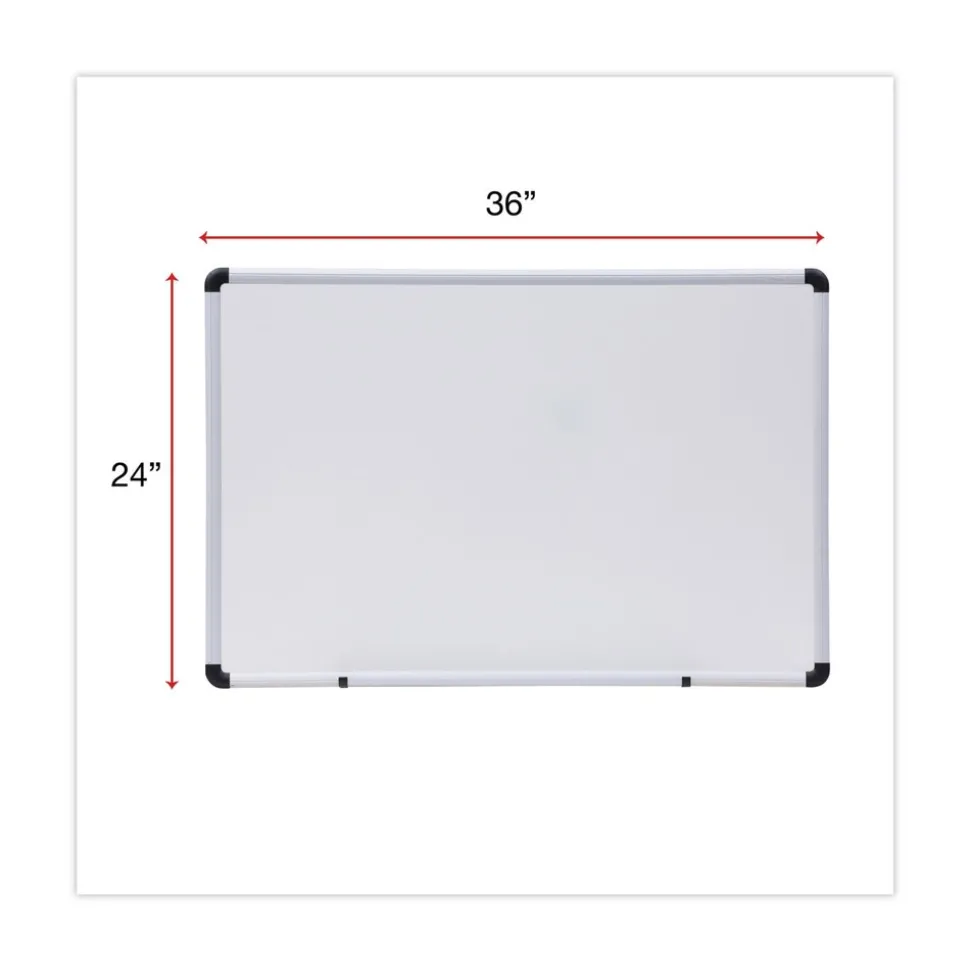 Universal 36 in. x 24 in. Modern Melamine Dry Erase Board - White Surface, Aluminum Frame