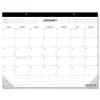 Universal 22 in. x 17 in. 12-Month (Jan-Dec 2026) Desk Pad Calendar - White Sheets/Black Binding/Clear Corners