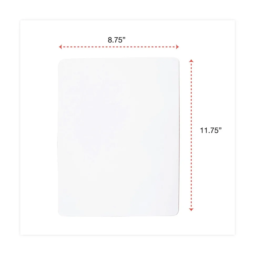 Universal 11.75 in. x 8.75 in. Unruled Lap/Learning Dry-Erase Board - White Surface (6/Pack)