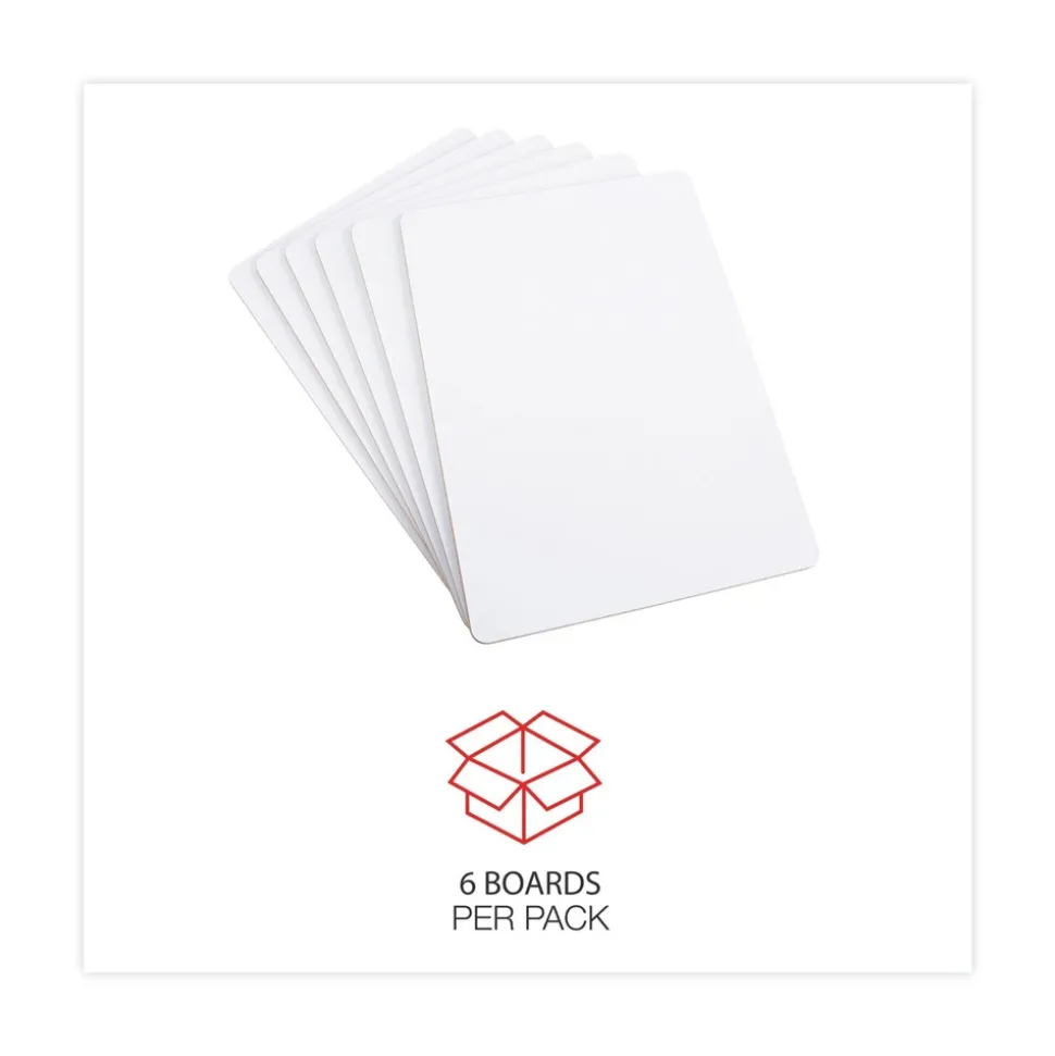 Universal 11.75 in. x 8.75 in. Unruled Lap/Learning Dry-Erase Board - White Surface (6/Pack)