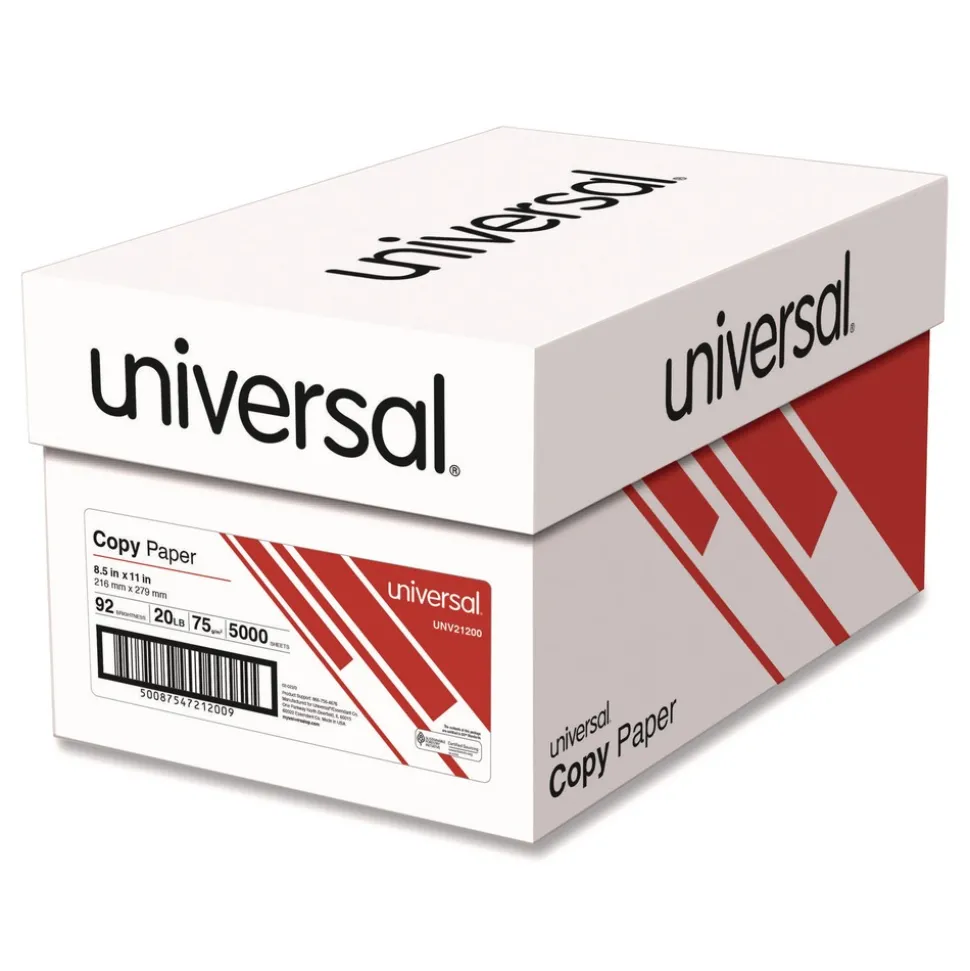 Universal 20 lbs. Bond Weight 8.5 in. x 11 in. 92 Copy Paper - Bright White (40/Pallet)