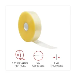 Universal 72 mm x 1371 m Packaging Tape with 3 in. Core - Clear (4/Carton)