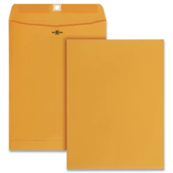 Universal 9 x 12 Kraft Clasp Envelope, Square Flap, Clasp/Gummed Closure - Brown Kraft (250/Carton)