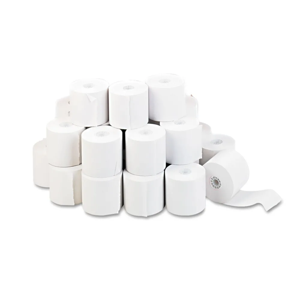 Universal Impact/Inkjet Print 0.5 in. Core 2.25 in. x 130 ft. Bond Paper Rolls - White (100/Carton)