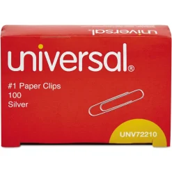 Universal No. 1 Smooth Paper Clips - Silver (12/Carton)