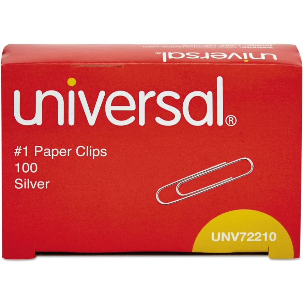 Universal No. 1 Smooth Paper Clips - Silver (12/Carton)