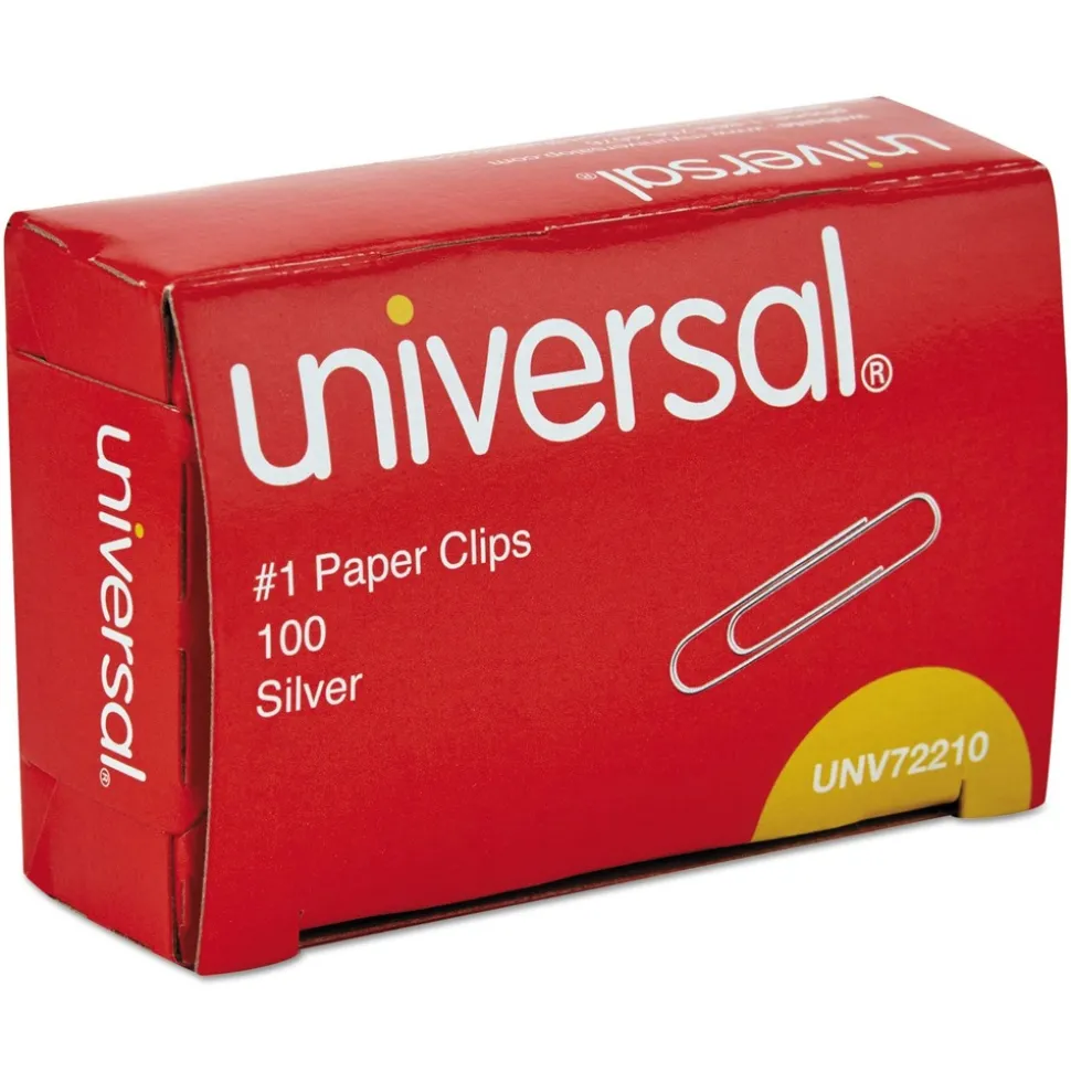 Universal No. 1 Smooth Paper Clips - Silver (12/Carton)