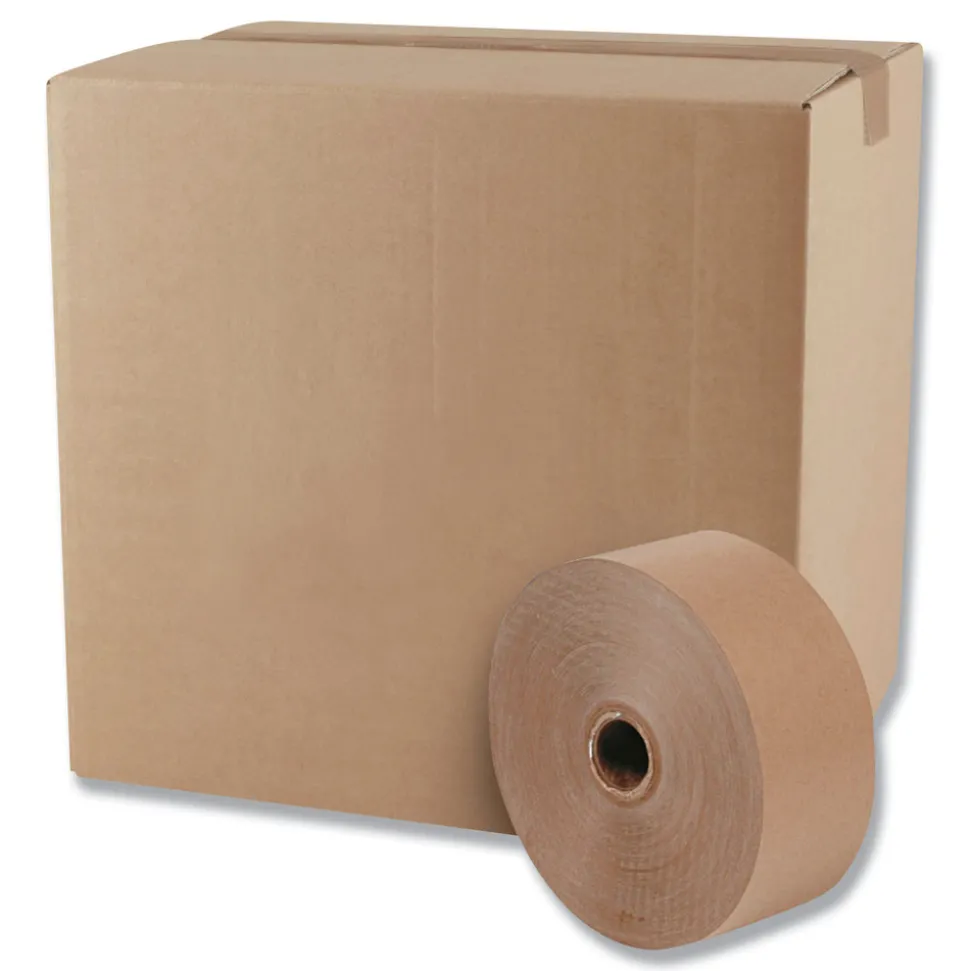 Universal One 10-Piece/Carton Gummed Kraft 3 in. Core 3 in. x 600 ft. Sealing Tape - Brown