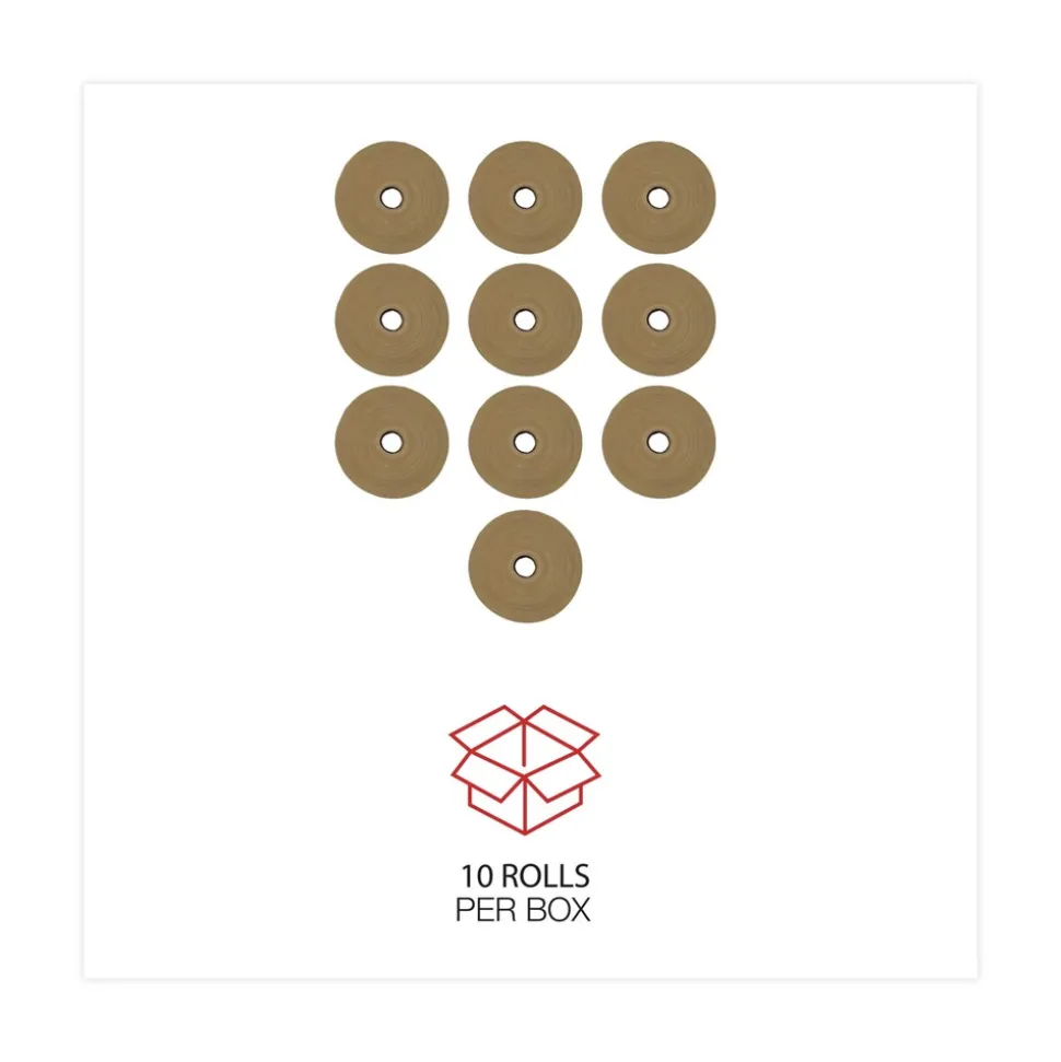 Universal One 10-Piece/Carton Gummed Kraft 3 in. Core 3 in. x 600 ft. Sealing Tape - Brown