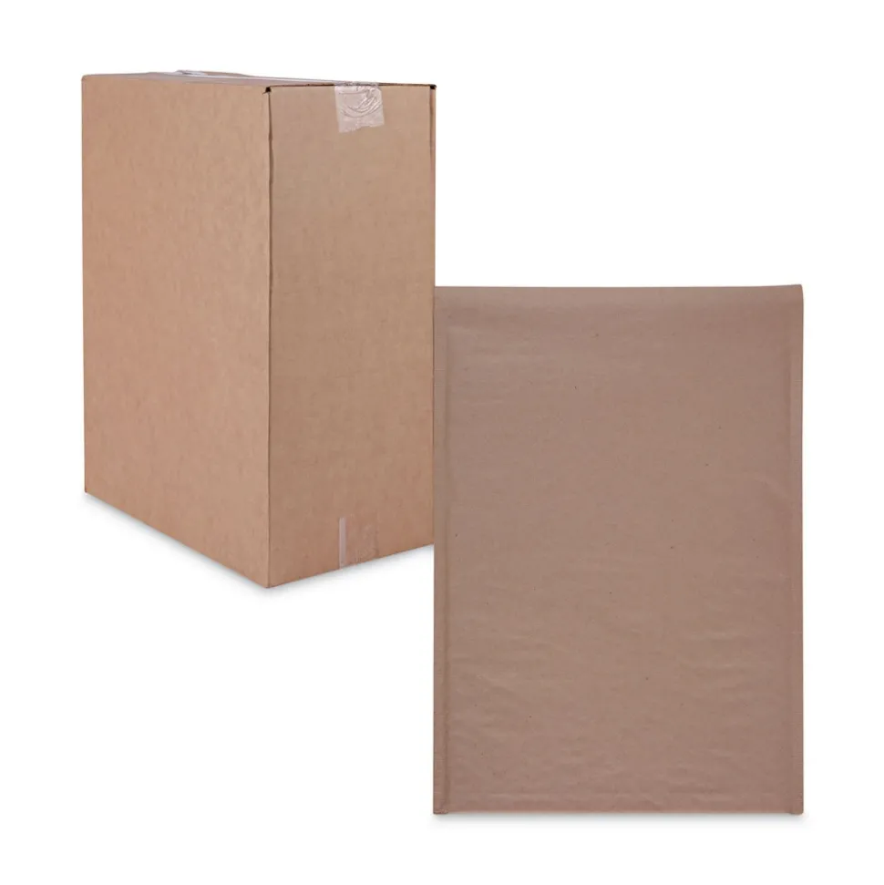 Universal 80-Piece/Carton #5 Self-Seal 10.5 in. x 16 in. Cushioned Mailer with Bubble Lining Barrier and Self-Adhesive Closure - Natural Kraft