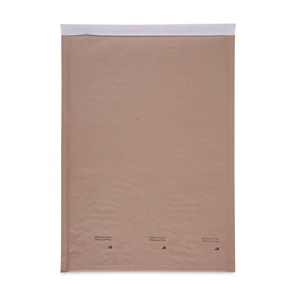 Universal 80-Piece/Carton #5 Self-Seal 10.5 in. x 16 in. Cushioned Mailer with Bubble Lining Barrier and Self-Adhesive Closure - Natural Kraft