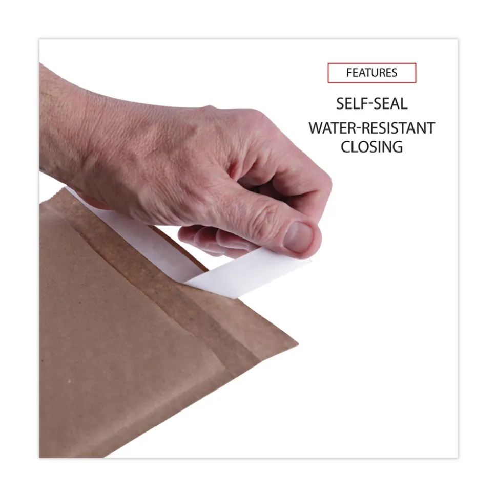 Universal 80-Piece/Carton #5 Self-Seal 10.5 in. x 16 in. Cushioned Mailer with Bubble Lining Barrier and Self-Adhesive Closure - Natural Kraft