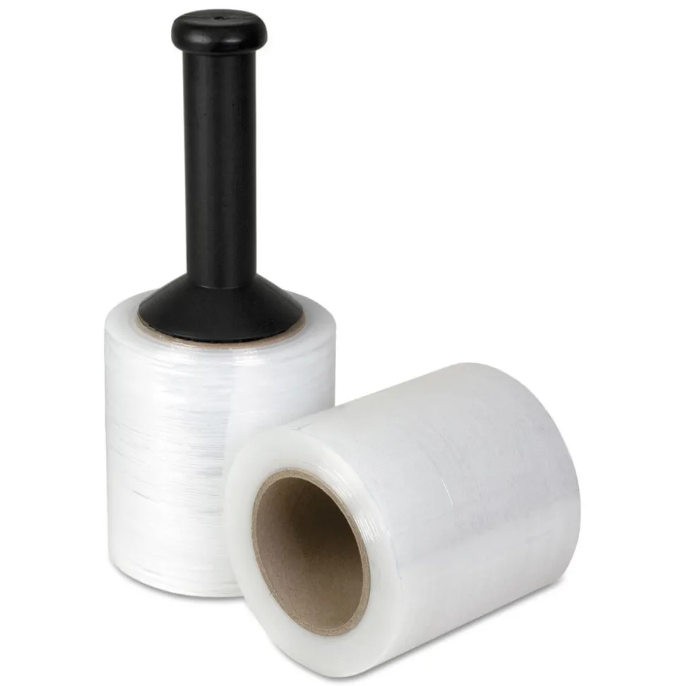 Universal UFS051080 5 in. x 1000 ft. 20 microns (80-Gauge) Handwrap Stretch Film with Reusable Dispenser - Clear (12/Carton)