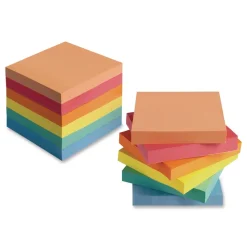 Universal Ultra Sticky Note Pads Note Ruled 4-in x 4-in Assorted Colors 100 Sheets/Pad 6 Pads/Pack