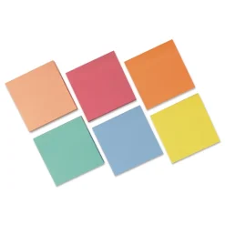 Universal Ultra Sticky Note Pads Note Ruled 4-in x 4-in Assorted Colors 100 Sheets/Pad 6 Pads/Pack