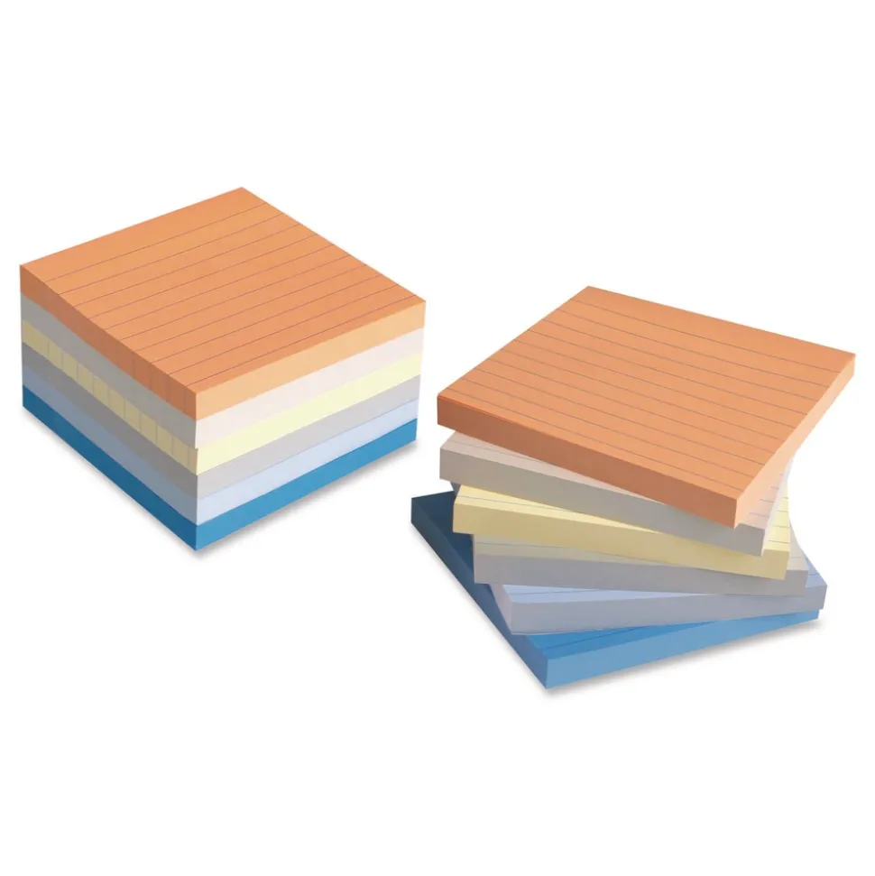 Universal Ultra Sticky Note Pads Note Ruled 4-in x 4-in Assorted Colors 100 Sheets/Pad 6 Pads/Pack