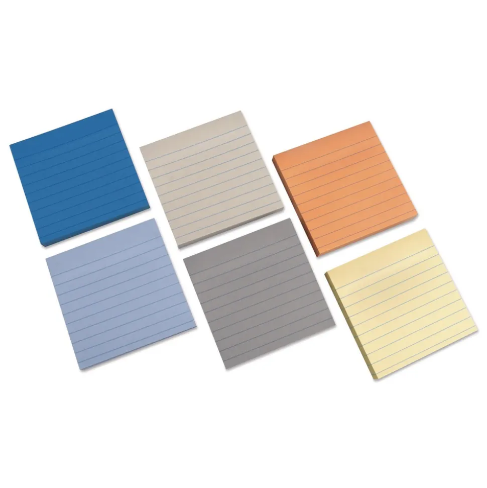 Universal Ultra Sticky Note Pads Note Ruled 4-in x 4-in Assorted Colors 100 Sheets/Pad 6 Pads/Pack