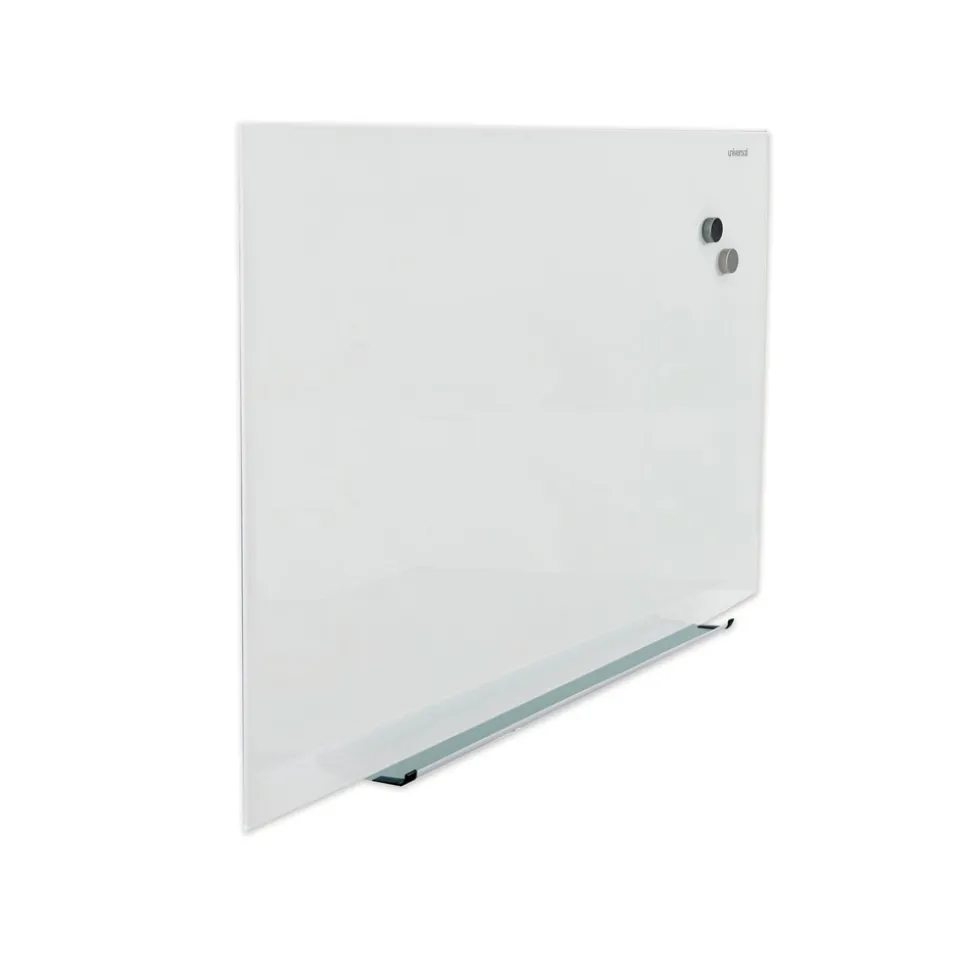 Universal UNV43202 Frameless 36 in. x 24 in. Magnetic Glass Marker Board - White