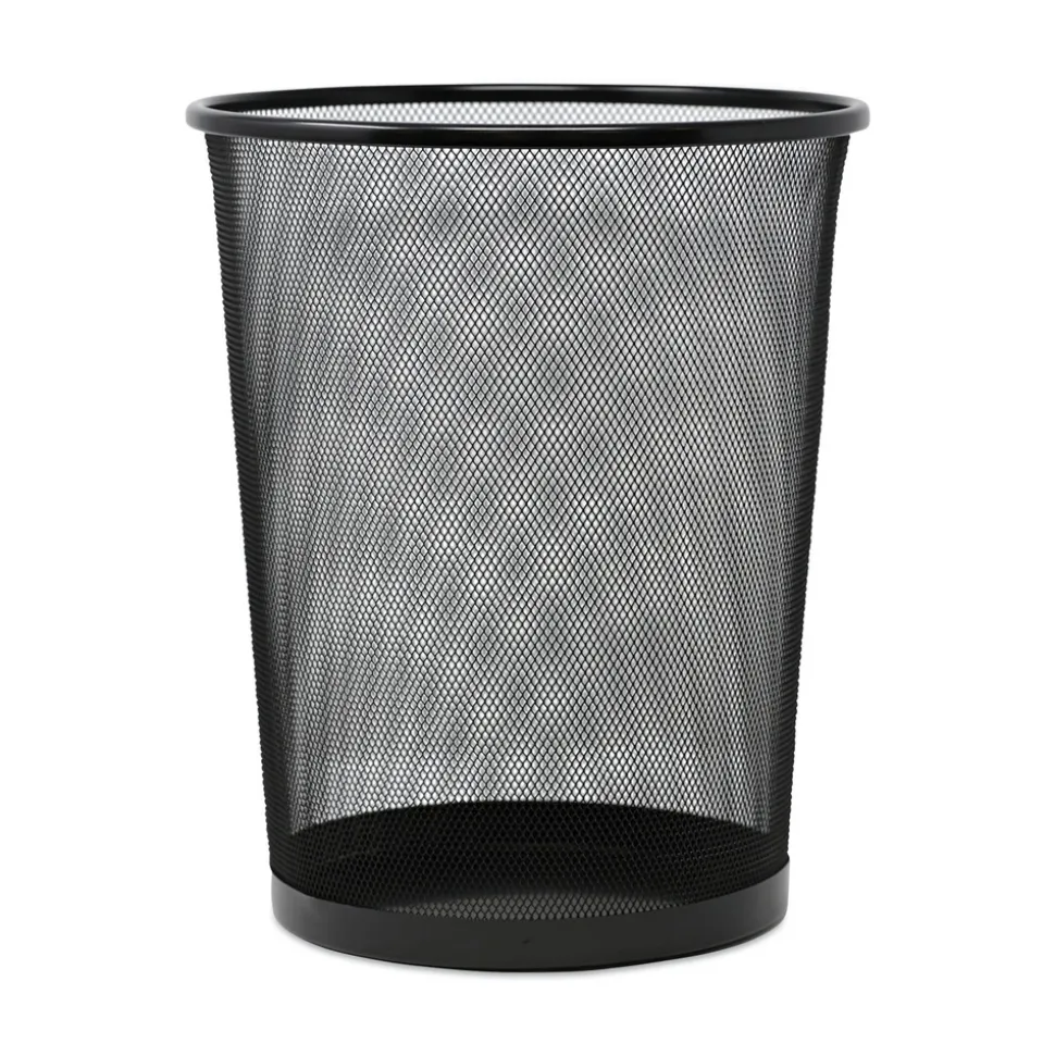 Universal UNV20008 18-Quart Steel Mesh Wastebasket - Black