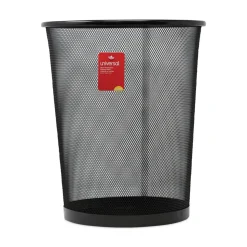 Universal UNV20008 18-Quart Steel Mesh Wastebasket - Black