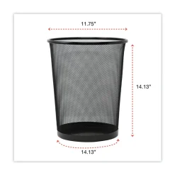 Universal UNV20008 18-Quart Steel Mesh Wastebasket - Black