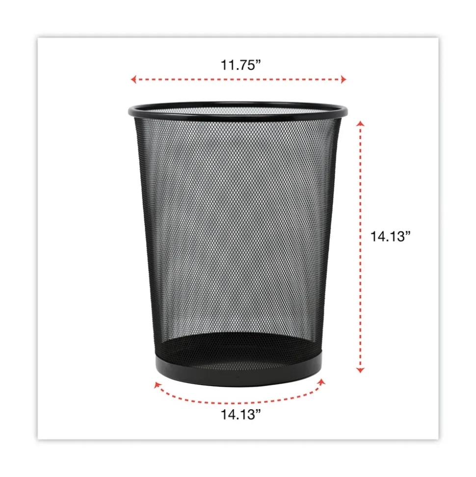 Universal UNV20008 18-Quart Steel Mesh Wastebasket - Black