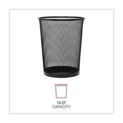 Universal UNV20008 18-Quart Steel Mesh Wastebasket - Black