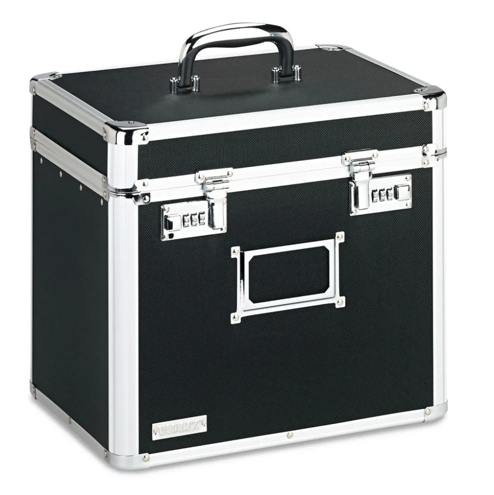 Vaultz 13.5 in. x 10.5 in. x 13.25 in. Locking Letter File Chest - Black