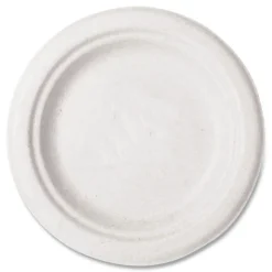 Vegware 6 in. Diameter Nourish Molded Compostable Fiber Plate Tableware - White (1000/Carton)