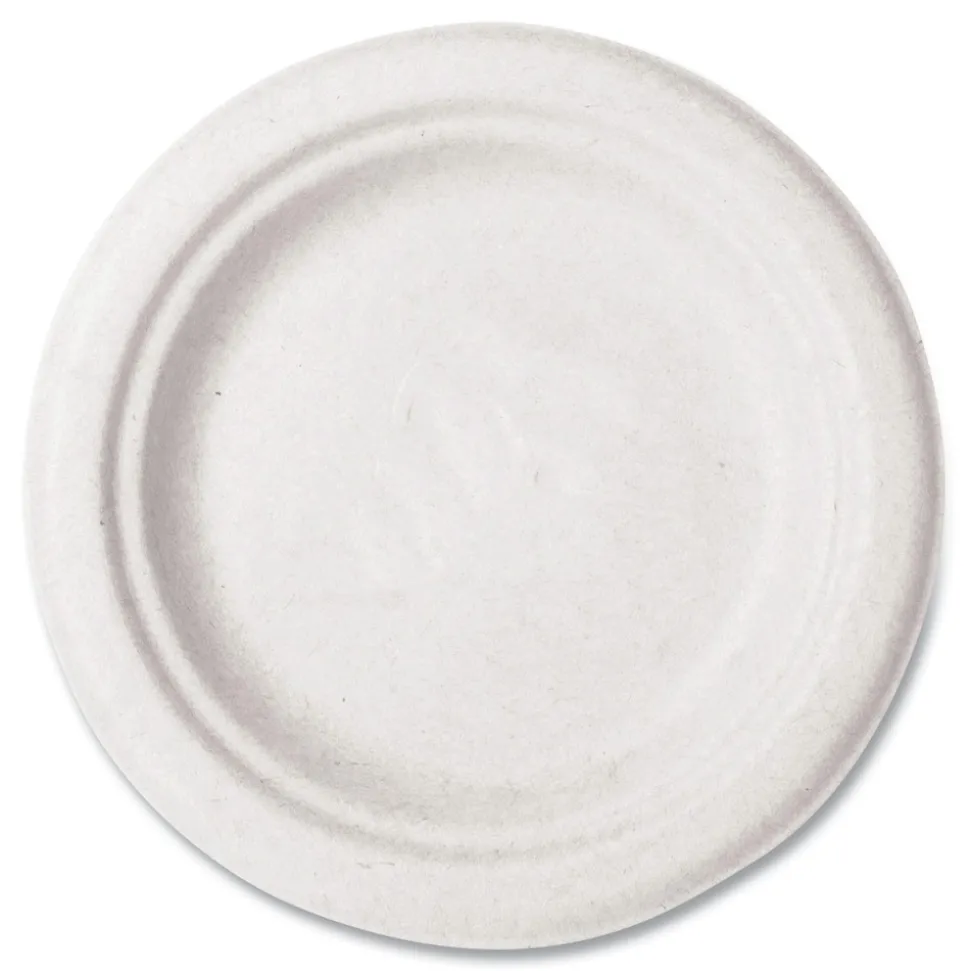 Vegware 6 in. Diameter Nourish Molded Compostable Fiber Plate Tableware - White (1000/Carton)