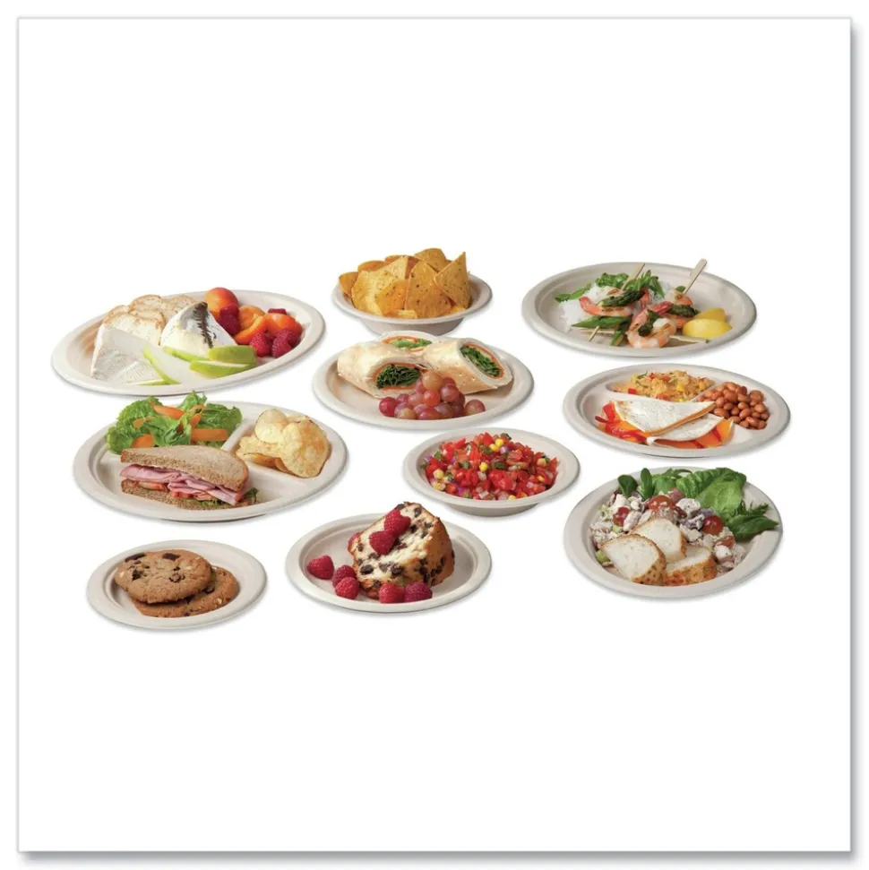 Vegware 6 in. Diameter Nourish Molded Compostable Fiber Plate Tableware - White (1000/Carton)