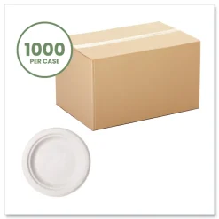 Vegware 6 in. Molded Fiber Compostable Tableware Plate - White (1000/Carton)