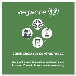 Vegware 3.5 in. x 1.7 in. 6 oz. Compostable Paper Soup Containers - Green/White (1000/Carton)