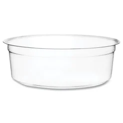 Vegware 4.6 in. x 1.5 in. 8 oz. Compostable Plastic Round Deli Pots - Clear (500/Carton)