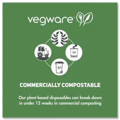 Vegware 4.6 in. x 1.5 in. 8 oz. Compostable Plastic Round Deli Pots - Clear (500/Carton)