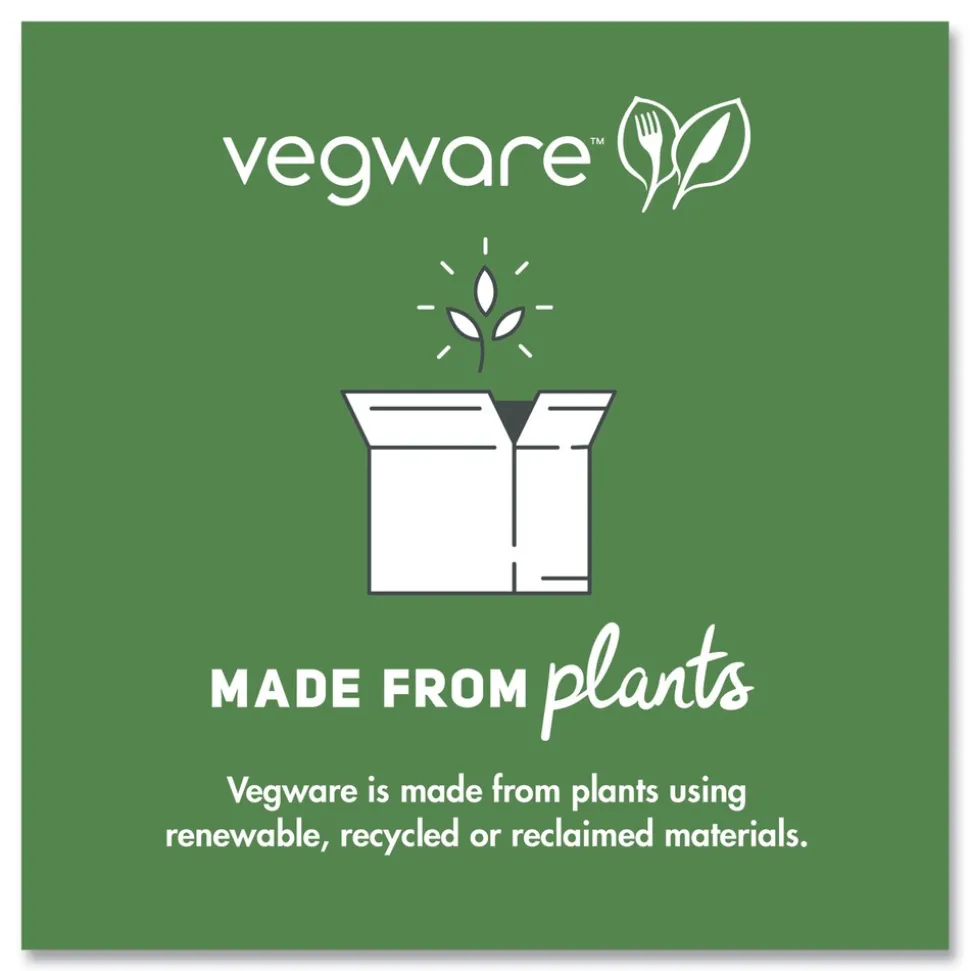 Vegware 4.6 in. x 1.5 in. 8 oz. Compostable Plastic Round Deli Pots - Clear (500/Carton)