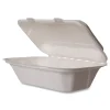 Vegware 9 in. x 11 in. x 2 in. Molded Fiber Compostable Sugarcane Clamshell Containers - White (250/Carton)