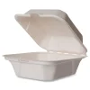 Vegware 5.9 in. x 5.9 in. x 2.9 in. Molded Fiber Compostable Sugarcane Clamshell Containers - White (400/Carton)
