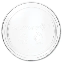 Vegware 2 oz. - 4 oz. Compostable Plastic Portion Pot Lids - Clear (2000/Carton)