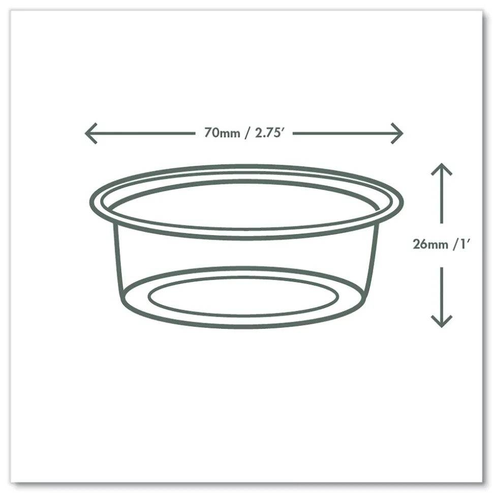 Vegware 2 oz. Compostable Portion Pots - Clear (2000/Carton)