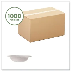 Vegware 12 oz. Molded Fiber Compostable Sugarcane Tableware Bowl - White (1000/Carton)