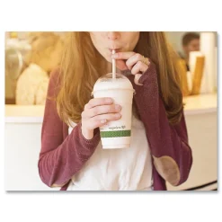 Vegware 16 oz. 96-Series Compostable Cold Cup - Clear/Green (1000/Carton)