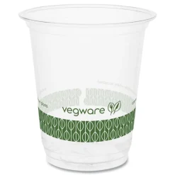 Vegware 7 oz. 76-Series Plastic Cold Cup - Clear/Green (1000/Carton)
