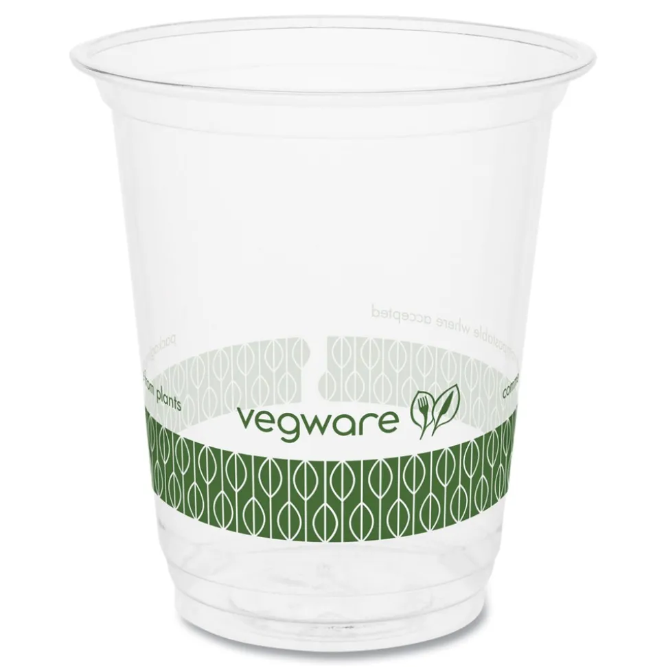 Vegware 7 oz. 76-Series Plastic Cold Cup - Clear/Green (1000/Carton)