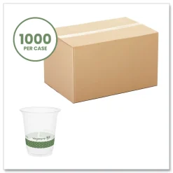 Vegware 7 oz. 76-Series Plastic Cold Cup - Clear/Green (1000/Carton)