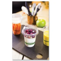 Vegware 7 oz. 76-Series Plastic Cold Cup - Clear/Green (1000/Carton)