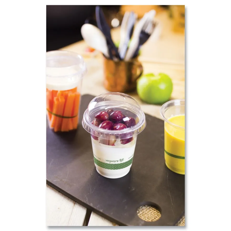 Vegware 7 oz. 76-Series Plastic Cold Cup - Clear/Green (1000/Carton)