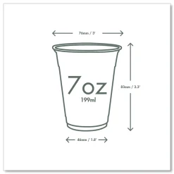 Vegware 7 oz. 76-Series Plastic Cold Cup - Clear/Green (1000/Carton)