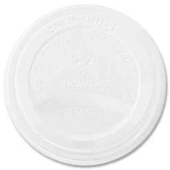 Vegware 89 Series Compostable Hot Cup Lids - White (1000/Carton)