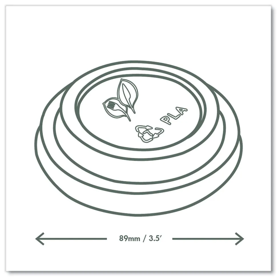 Vegware 89 Series Compostable Hot Cup Lids - White (1000/Carton)